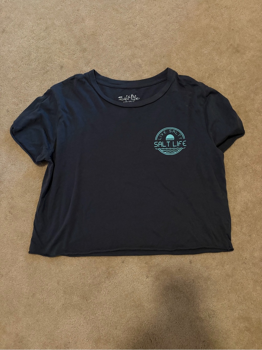 Salt Life Navy Tee with Teal Emblem